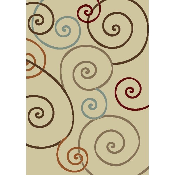 Concord Global 6 ft. 7 in. x 9 ft. 3 in. Chester Scroll - Ivory 97726